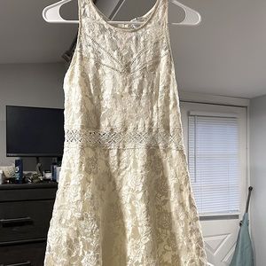 Off white lace mini dress